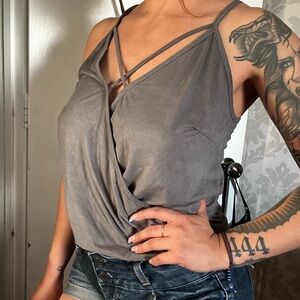 Gray Women's Strappy Top